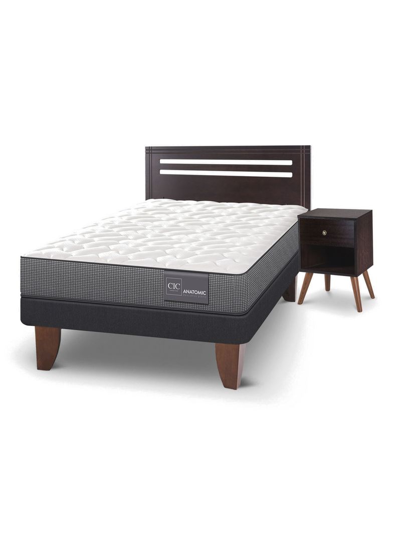 Cama Europea Anatomic 1.5 Plazas + Set Mueble Munich