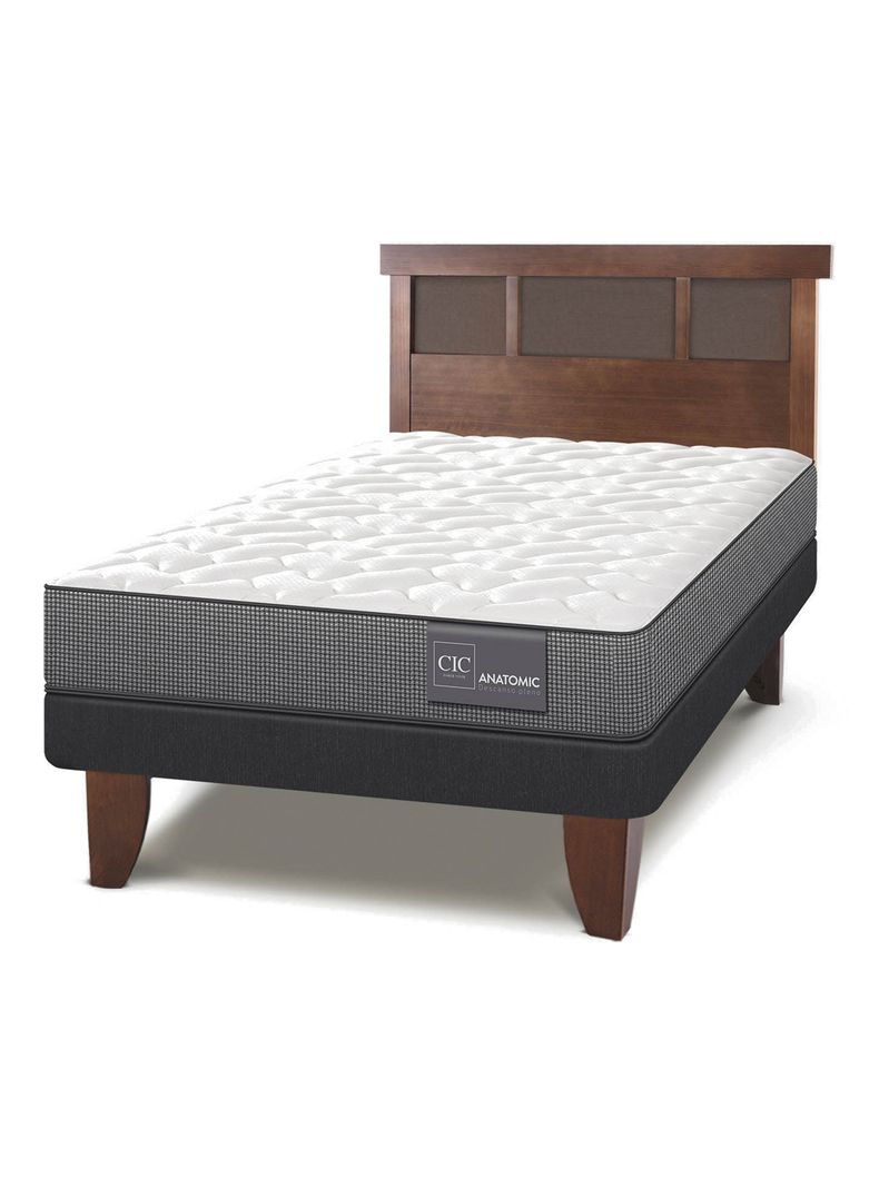 Cama Europea Anatomic 1.5 Plazas + Respaldo Dublin-0