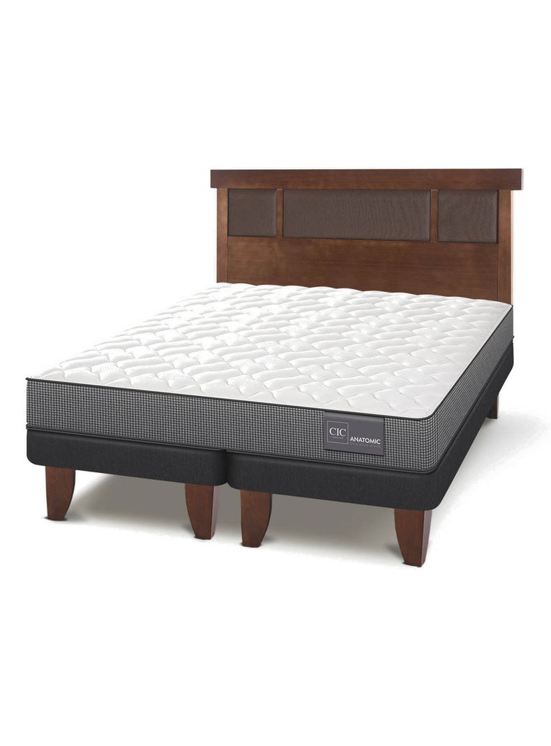 Cama Europea Anatomic 2 Plazas Base Dividida + Respaldo Dublín-0