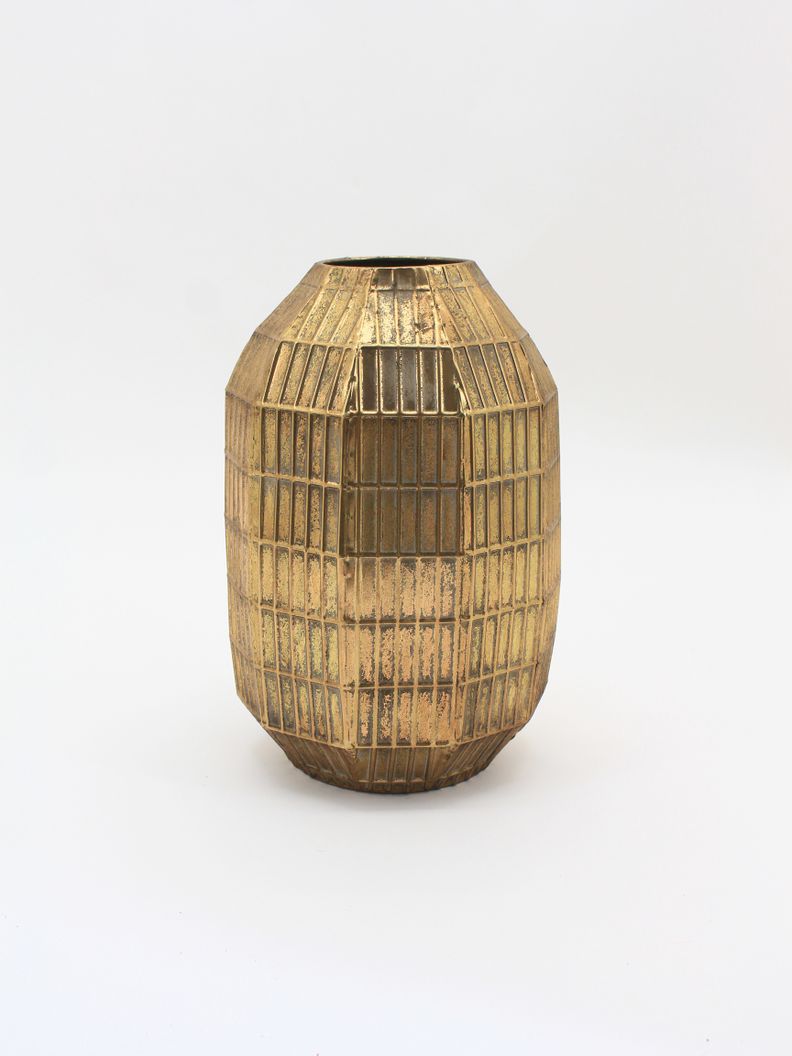 Jarrón Dorado Geometrico S