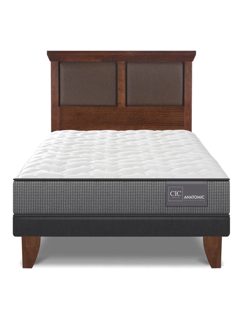 Cama Europea Anatomic 1.5 Plazas + Respaldo Torino-2
