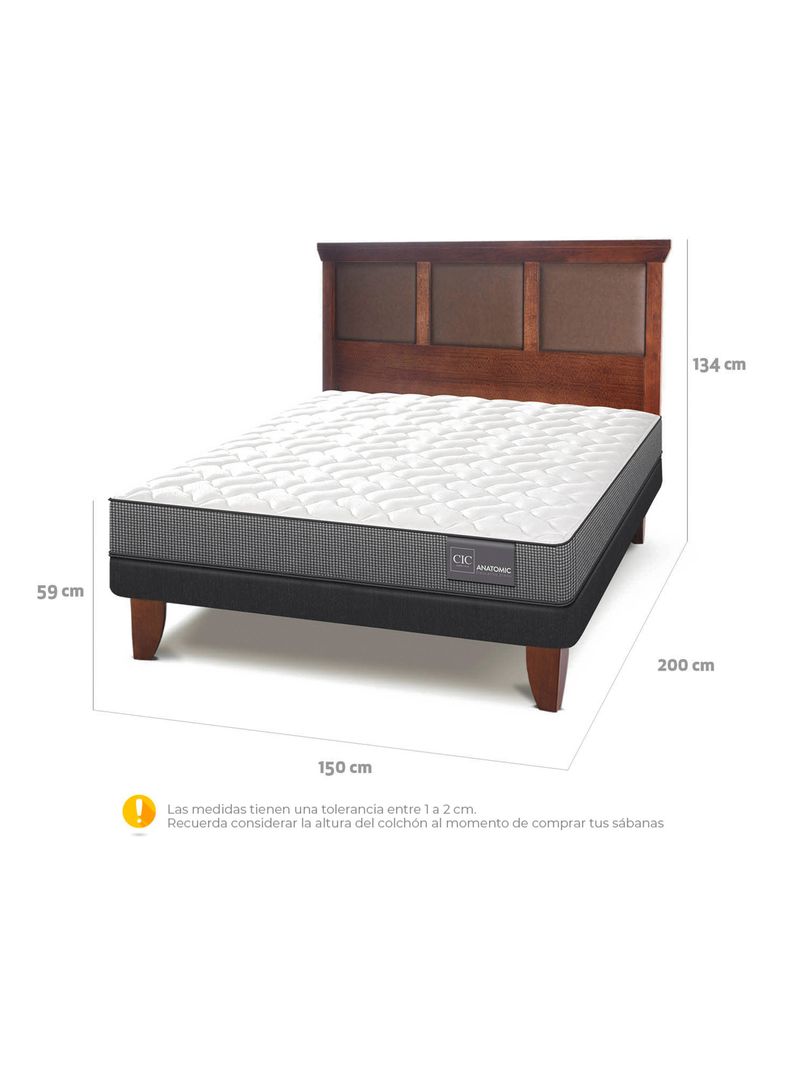 Cama Europea Anatomic 2 Plazas + Respaldo Torino-1