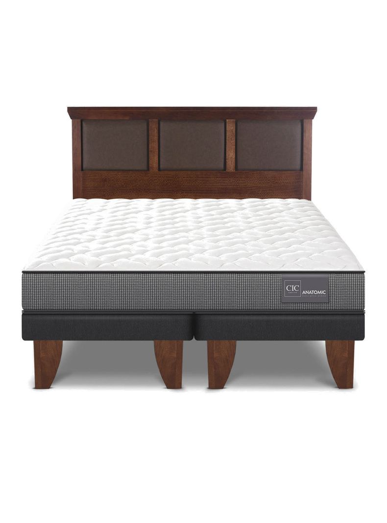 Cama Europea Anatomic Base Dividida 2 Plazas + Respaldo Torino-2