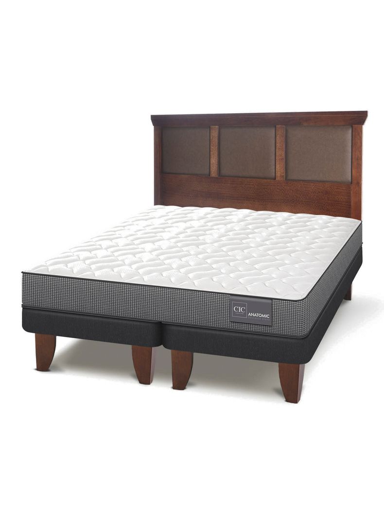 Cama Europea Anatomic Base Dividida 2 Plazas + Respaldo Torino-0