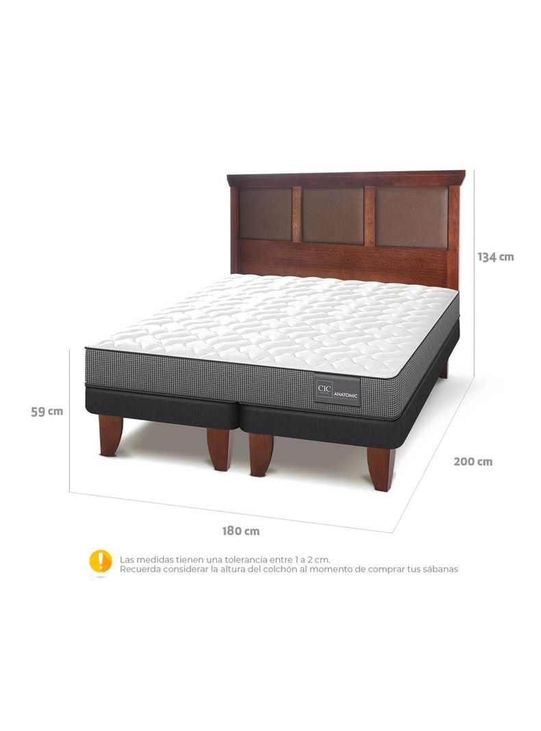 Cama Europea Anatomic King + Respaldo Torino-1