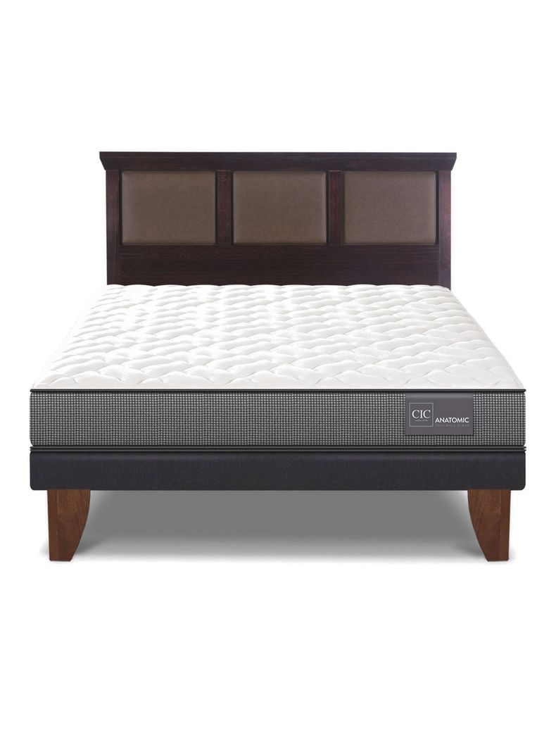 Cama Europea Anatomic 2 Plazas + Respaldo Torino Chocolate-2