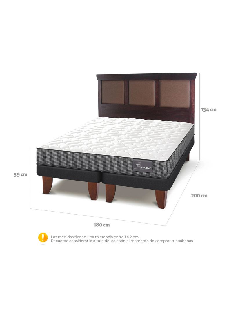 Cama Europea Anatomic King + Respaldo Torino Chocolate-1