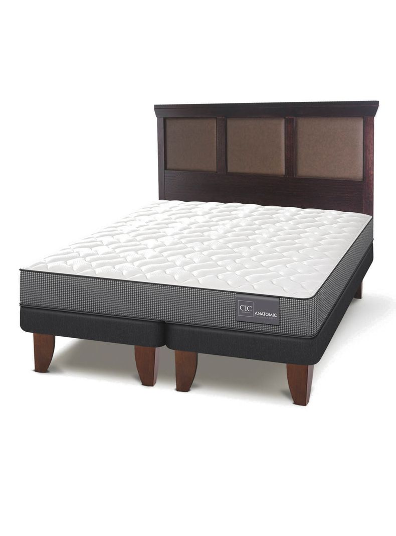 Cama Europea Anatomic King + Respaldo Torino Chocolate-0