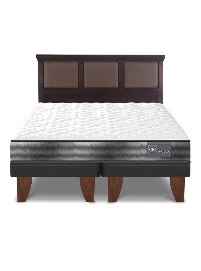 Cama Europea Anatomic King + Respaldo Torino Chocolate-2