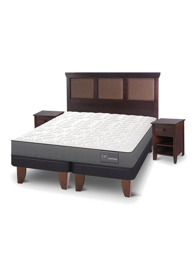 Cama Europea Anatomic 2 Plazas Base Dividida + Set Torino Chocolate-0