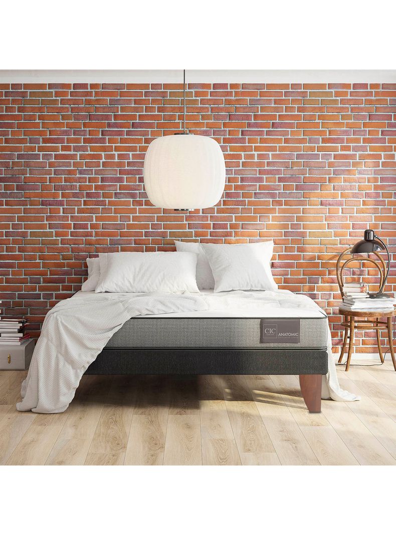 Cama Europea Anatomic 2 Plazas Base Dividida + Set Torino Chocolate-5