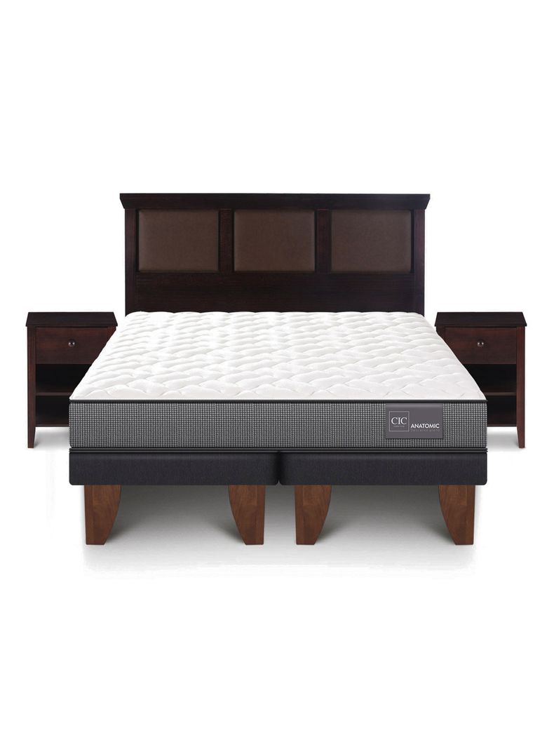 Cama Europea Anatomic 2 Plazas Base Dividida + Set Torino Chocolate-2