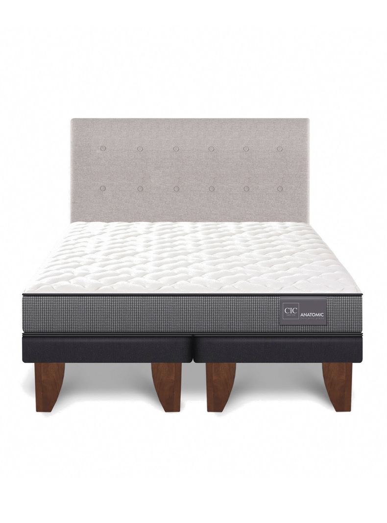 Cama Europea Anatomic 2 Plazas Base Dividida + Respaldo Tigris-2