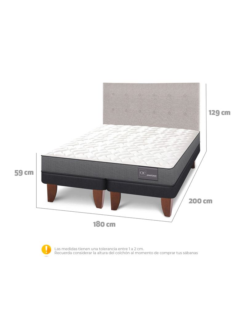 Cama Europea Anatomic King + Respaldo Tigris-1