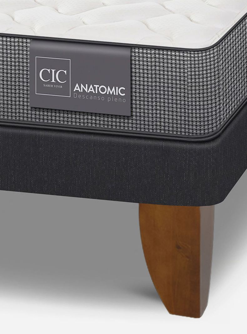 Cama Europea Anatomic 1.5 Plazas + Respaldo Tigris-3