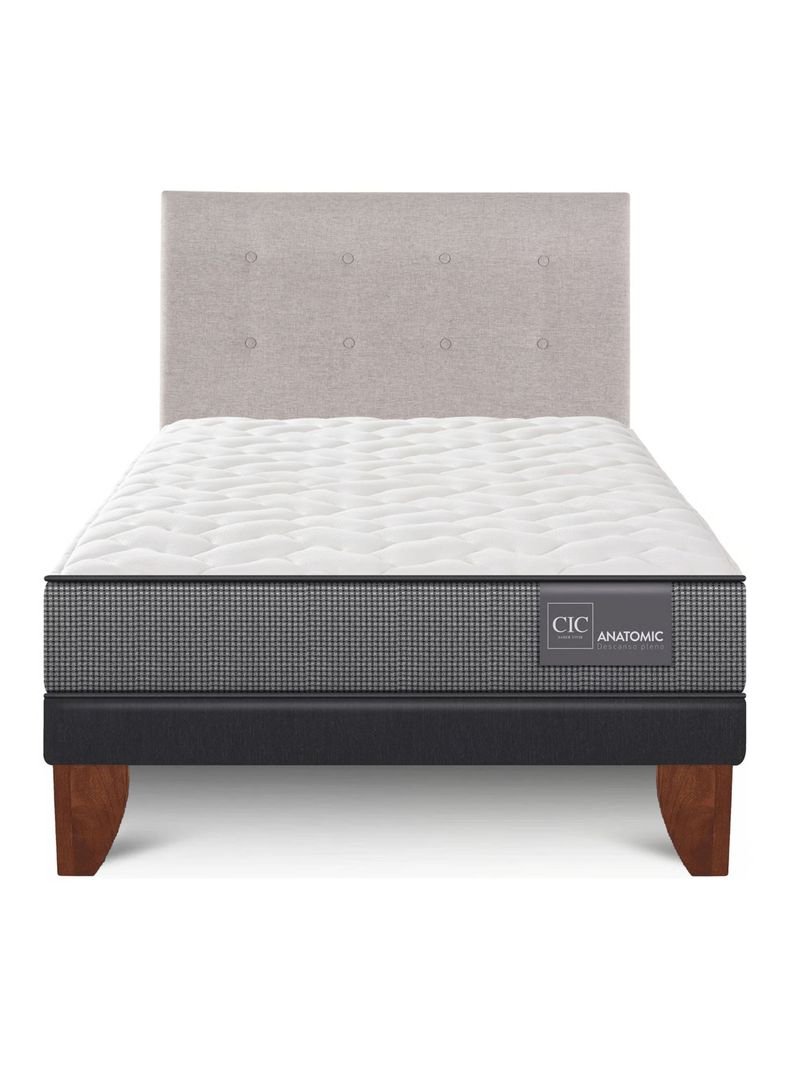 Cama Europea Anatomic 1.5 Plazas + Respaldo Tigris-2