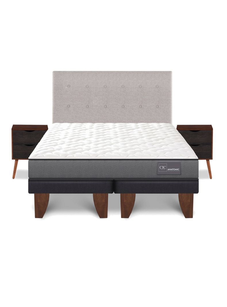 Cama Europea Anatomic 2 Plazas Base Dividida + Set Tigris-2