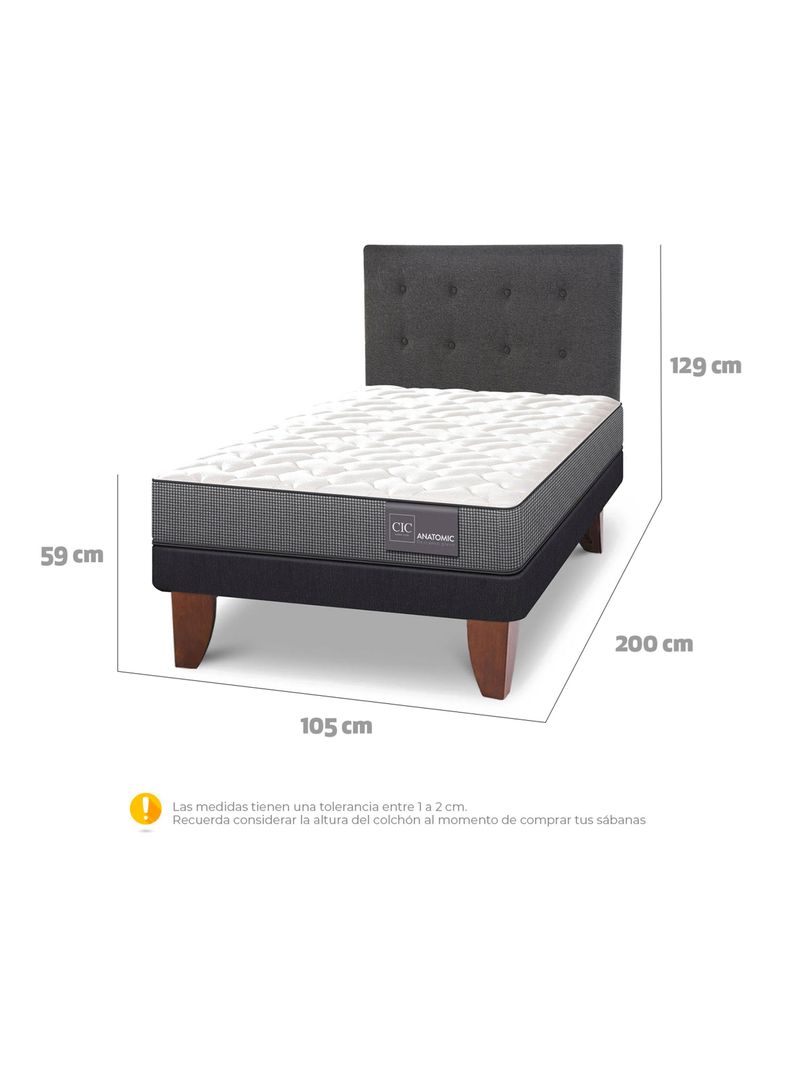 Cama Europea Anatomic 1.5 Plazas + Respaldo Eufra-1