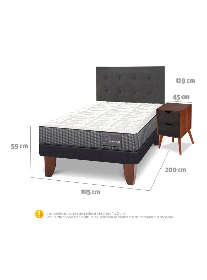 Cama Europea Anatomic 1.5 Plazas + Set Eufrates-1