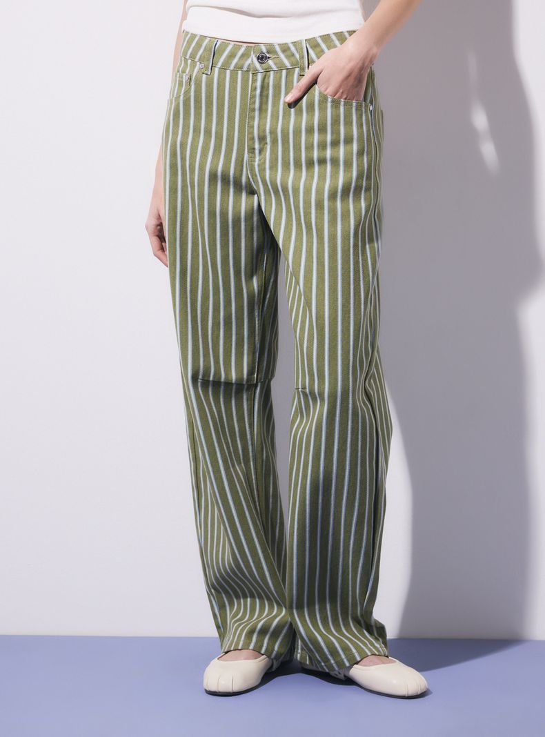 OPPOSITE JEANS RAYAS VERTICALES BAGGY TIRO MEDIO