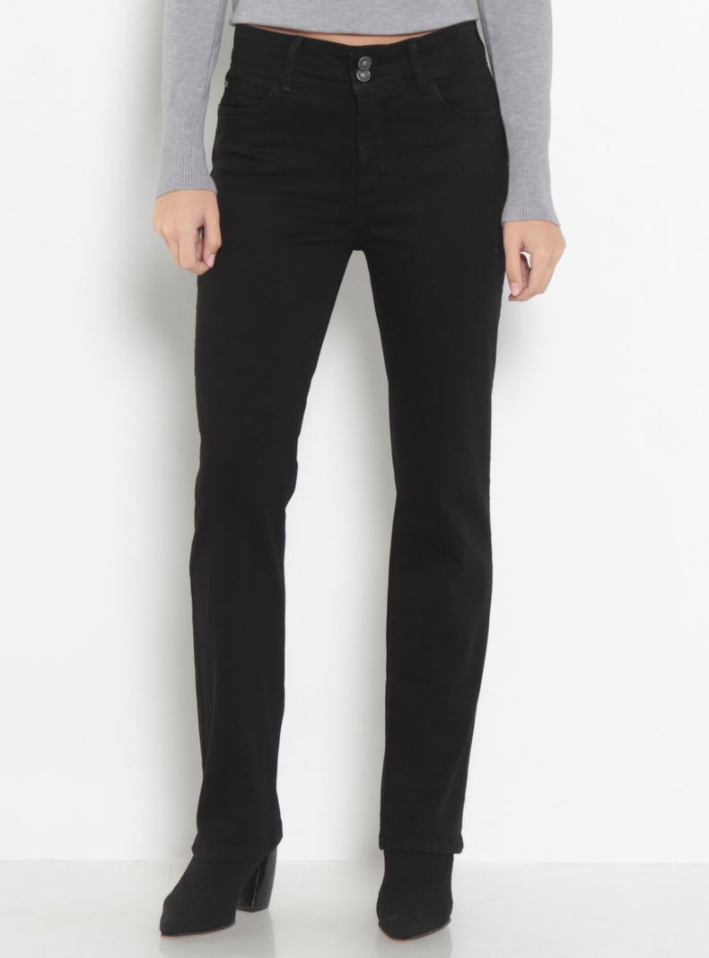 Jeans Pitillo Push Up Pretina Media Dos Botones