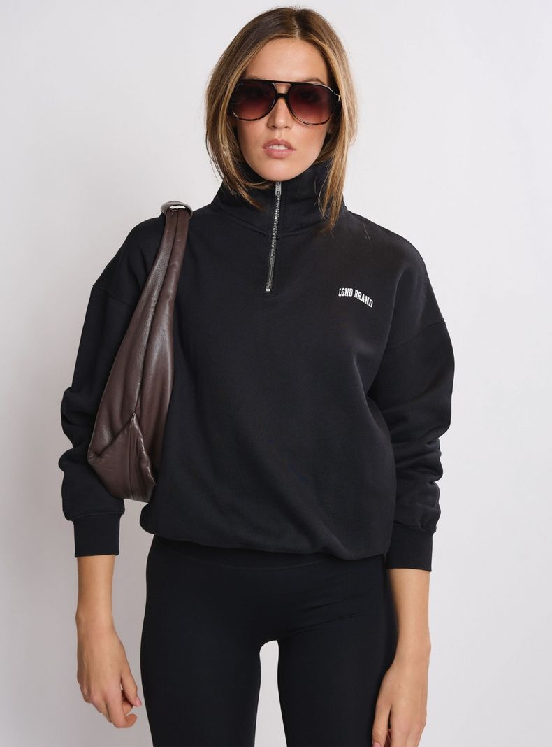 Polerón con Media Cremallera y Cuello Alto Brand Oversized