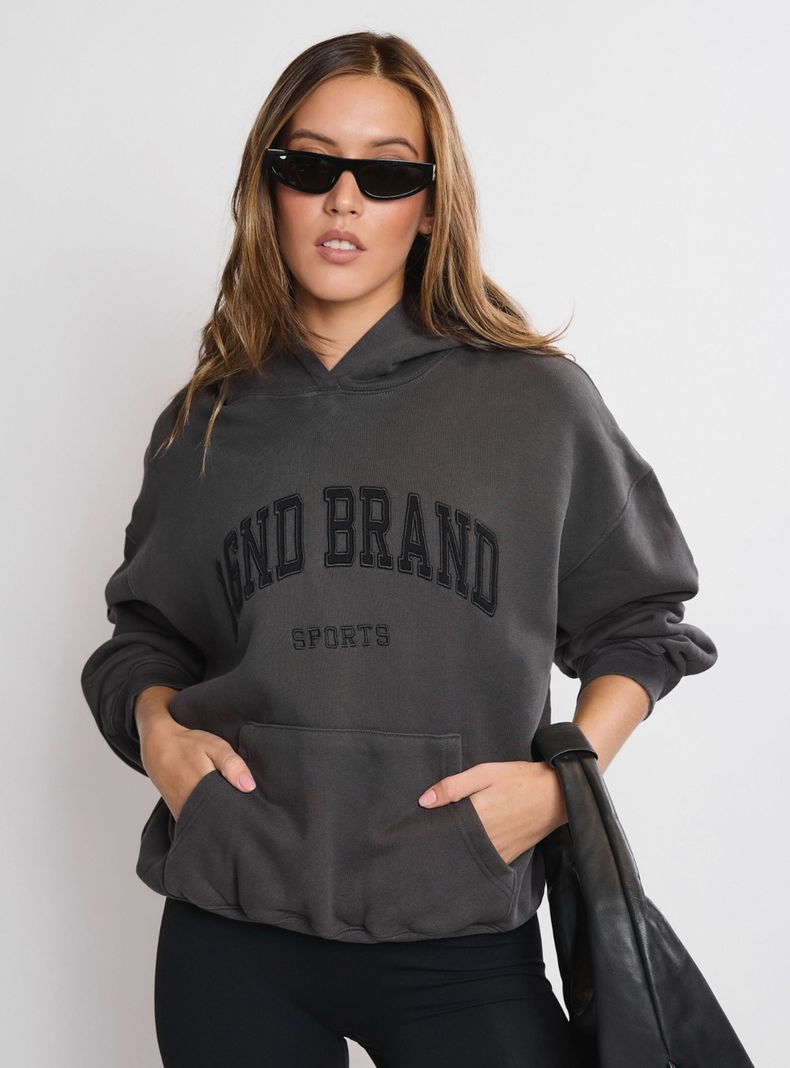 Polerón Carbón con Capucha Brand Sport
