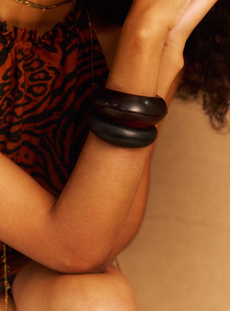 Pack de 2 Pulseras Esclava Chunky Efecto Carey