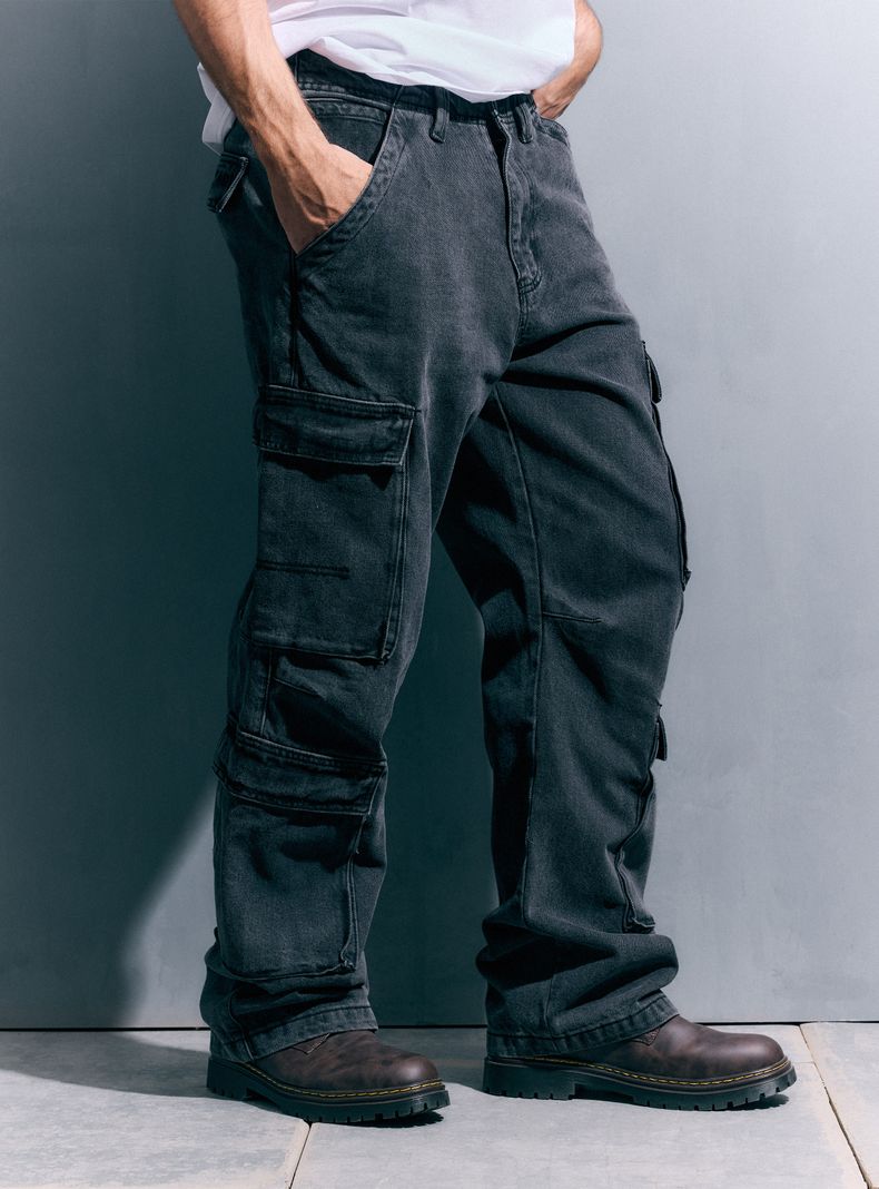Jeans Cargo Tiro Medio