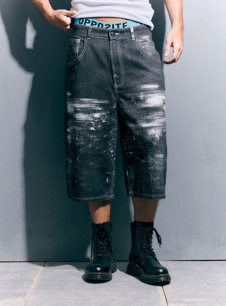 Short Estampado Atrás Baggy