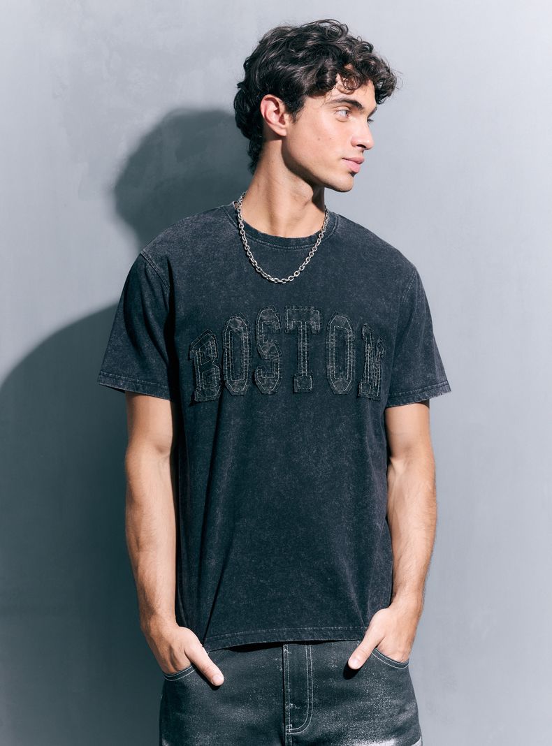 Polera Acid Wash Algodón