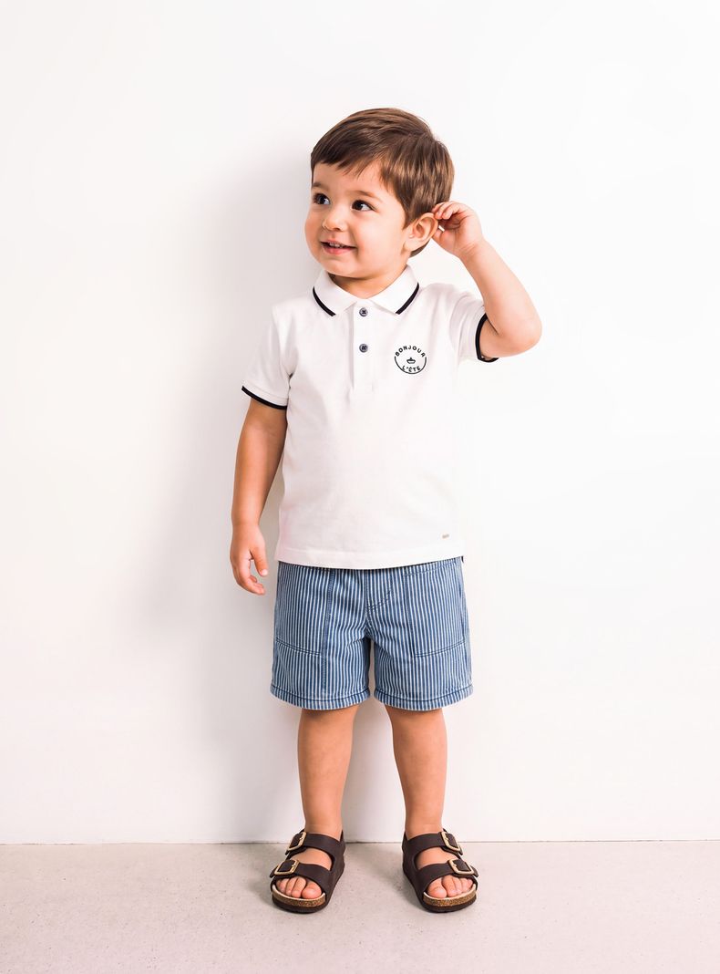 Short Regular Fit Diseño Rayas Niño
