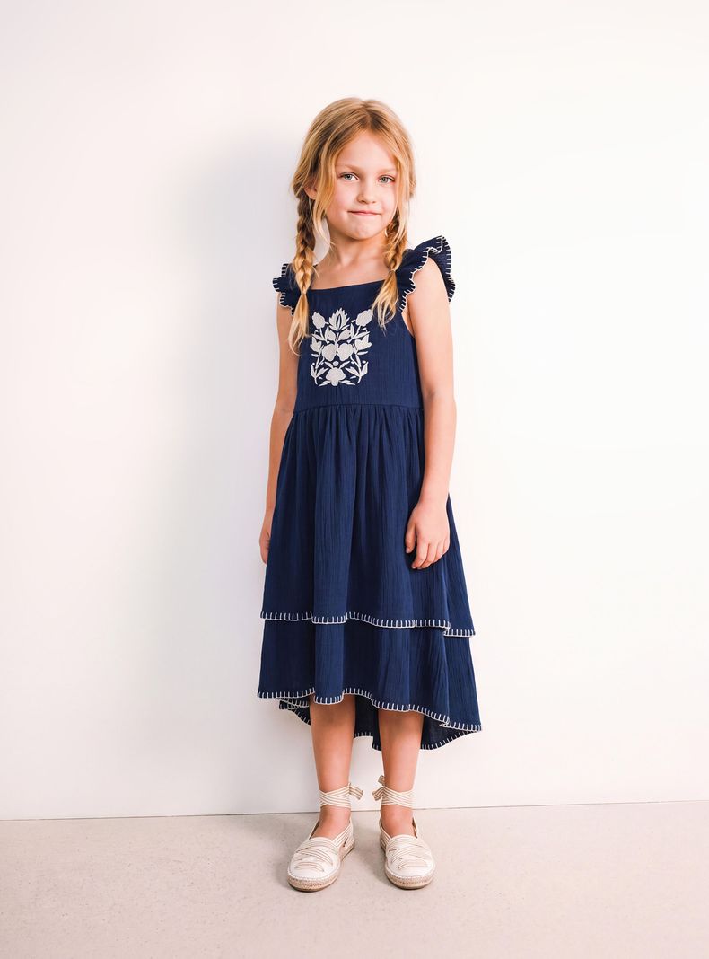 Vestido Look Crepé Full Bordado India