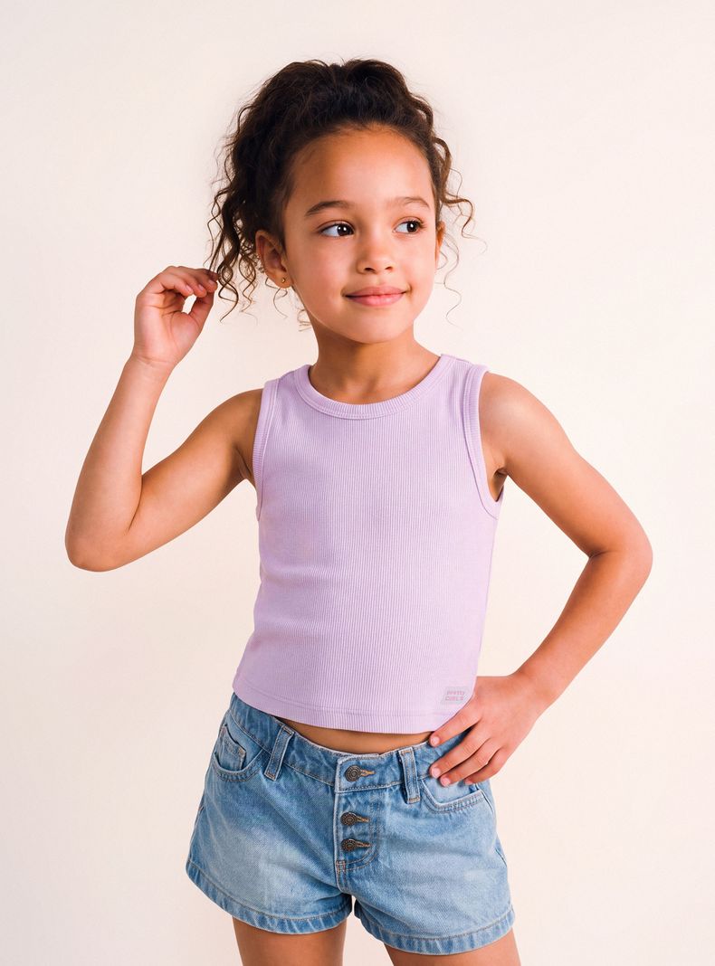 Polera sin Mangas Cuello Redondo Elasticado Pretty Girls