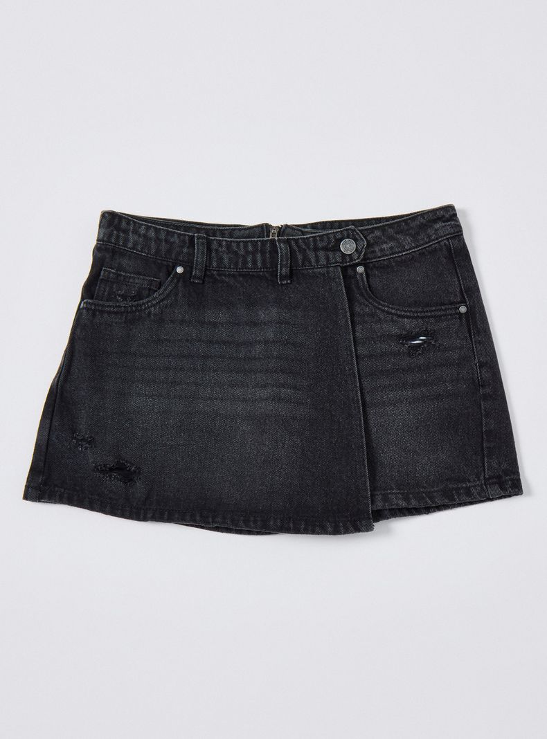 Short Skort Cruzado Denim