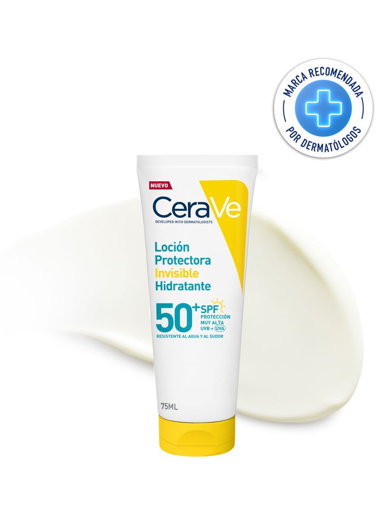 Protector Solar Cuerpo y Rostro Loción Invisible Hidratante FPS 50+ 75ml