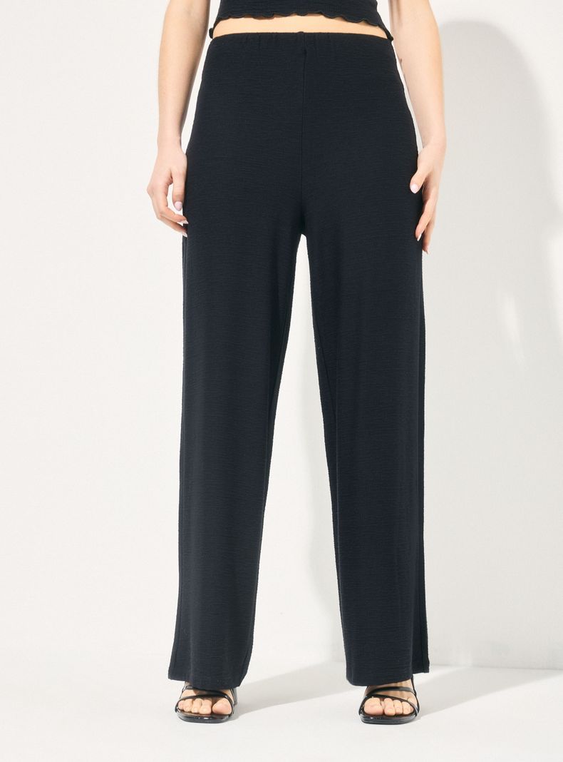 Pantalón Wide Leg Tiro Alto Botón