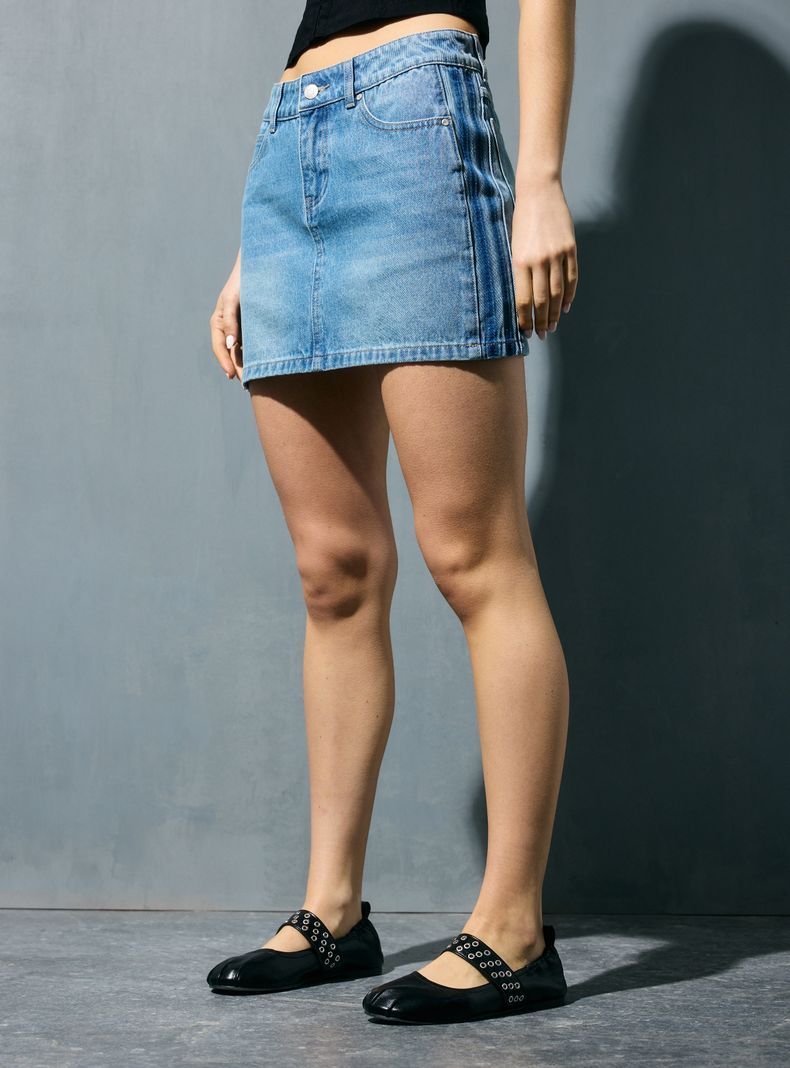 Falda Denim Mini Tiro Medio Sportcore