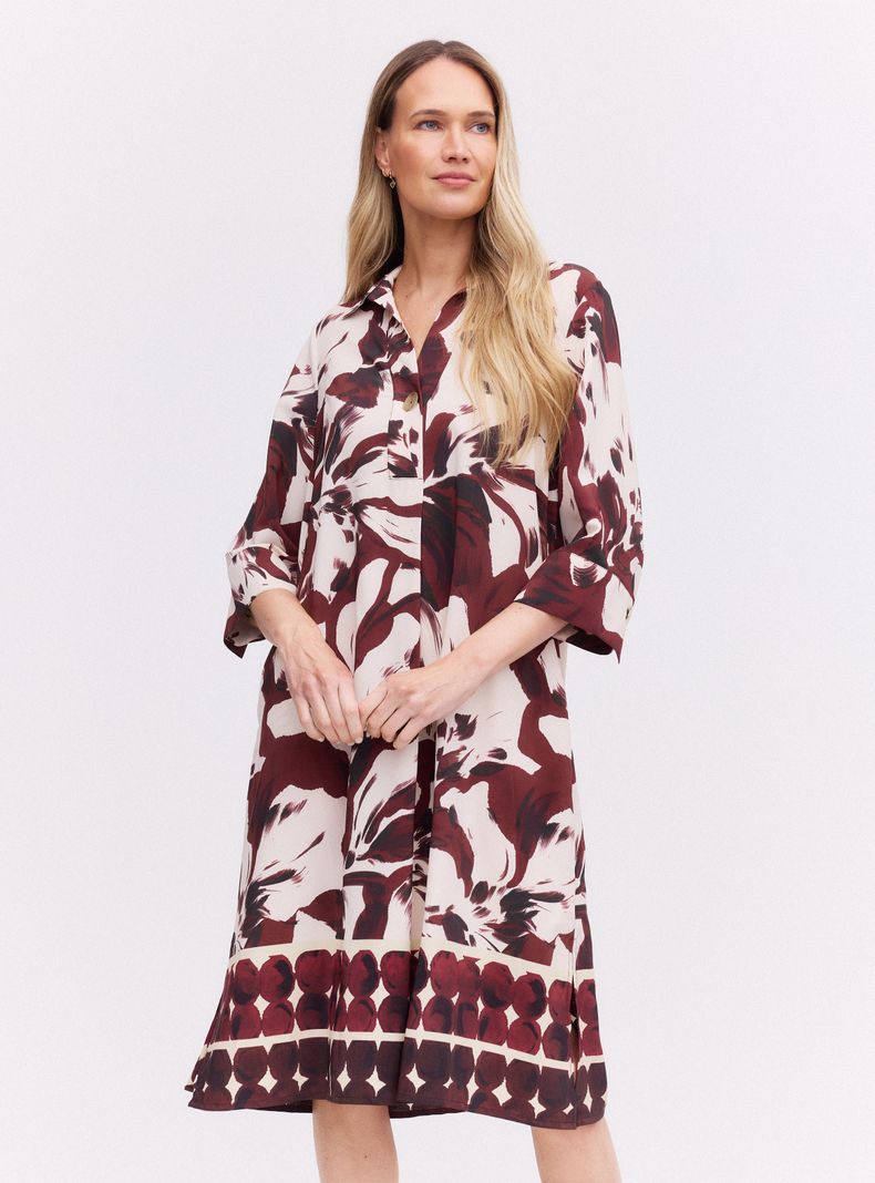 Vestido Midi Estampado Crepé