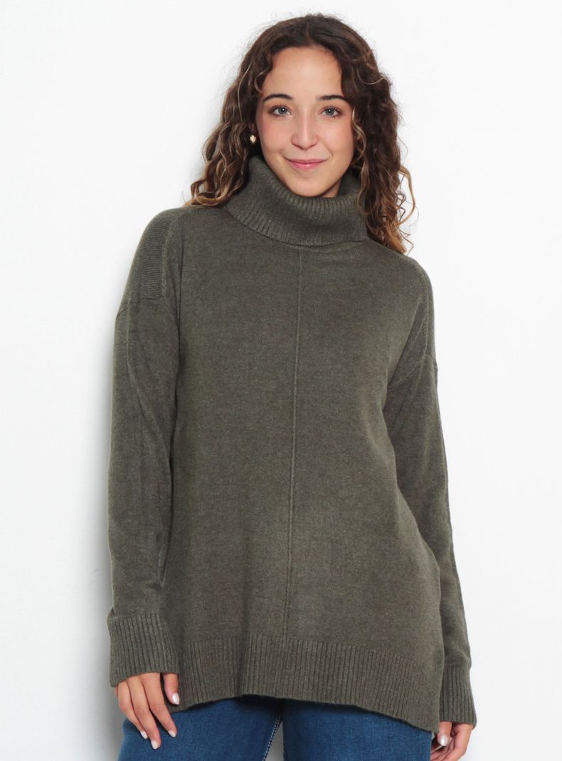 Sweater Manga Larga Cuello Alto Beatle
