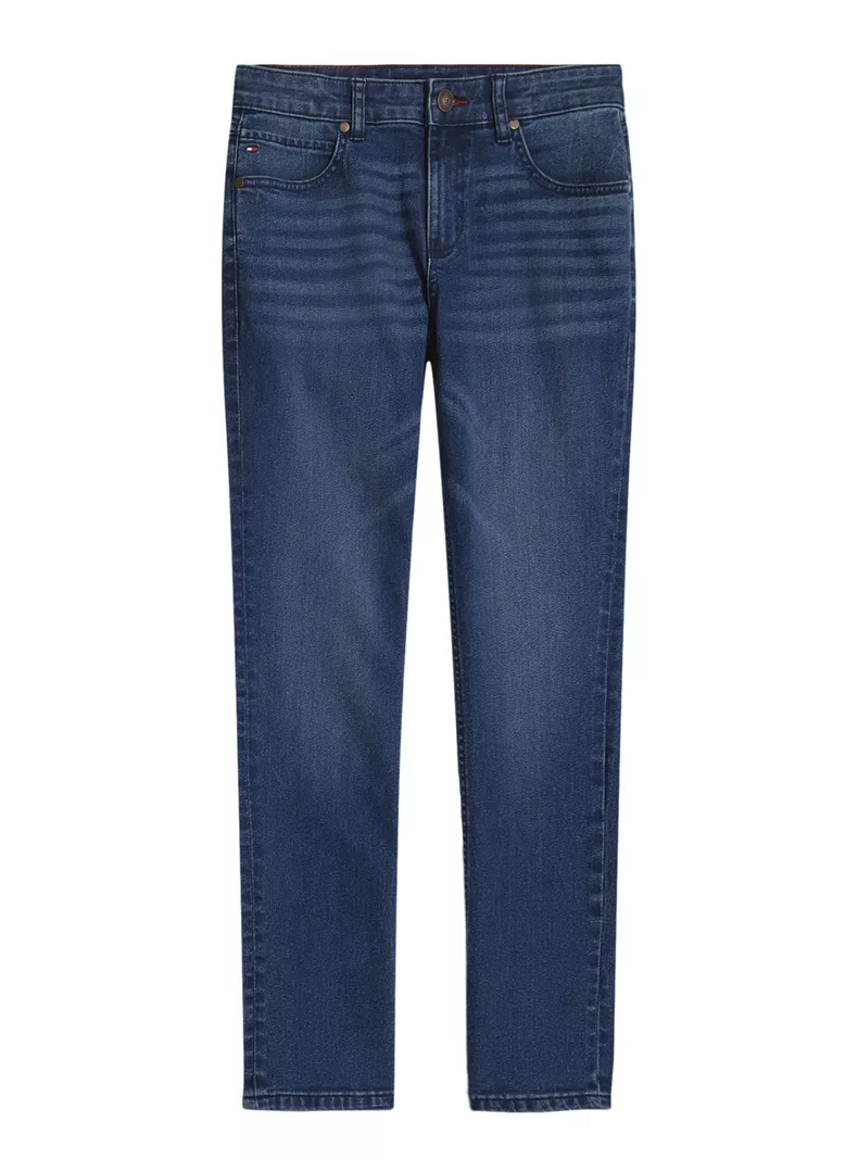 Jeans Regular Fit Tiro Medio Mini Flag Logo Niño