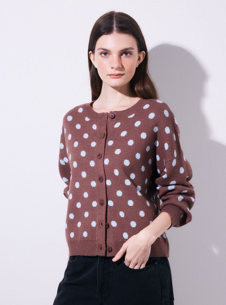 Chaleco Cárdigan con Dots