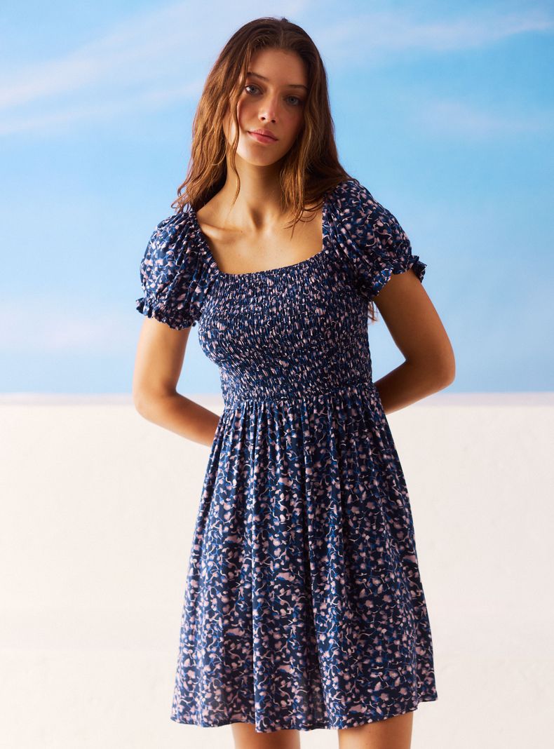 Vestido Panal con Estampado