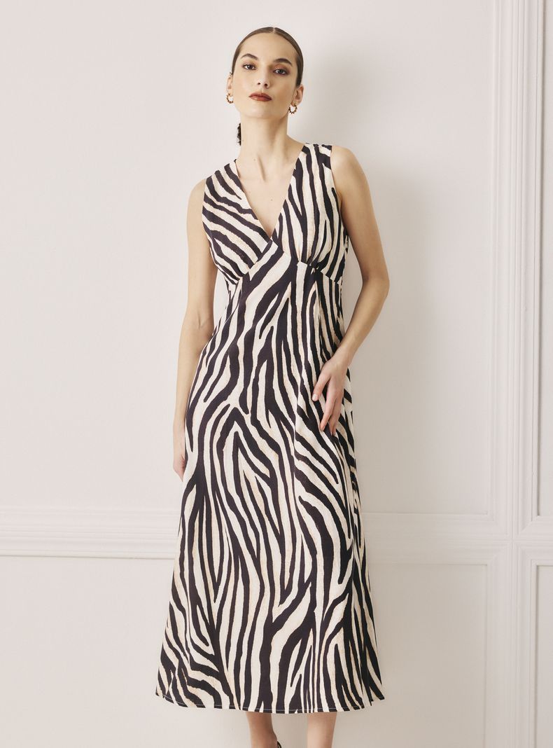 Vestido Lino Estampado