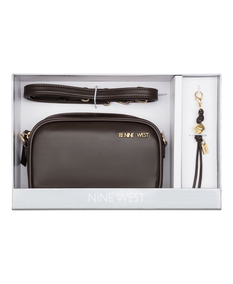 Cartera Crossbody Daciana Camara Charm Boxed Café