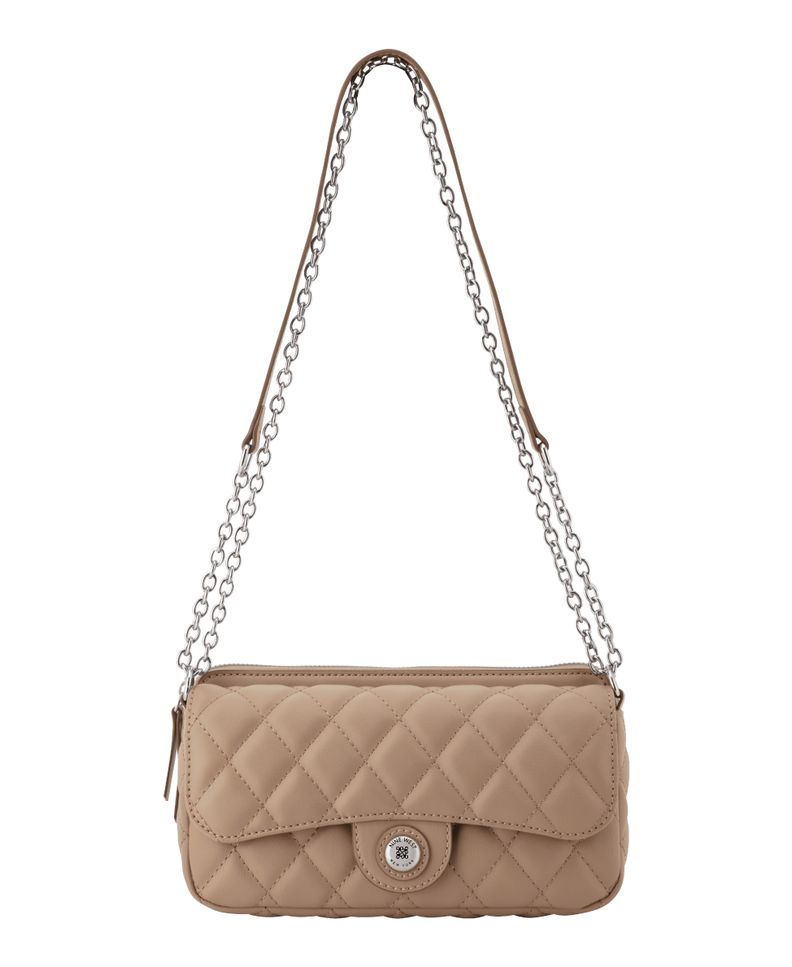 Cartera Crossbody Emelina Mini Flap Beige