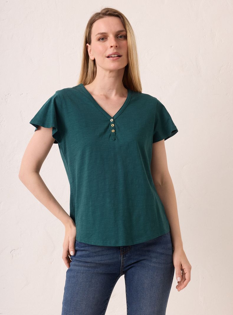 Polera Escote V con Botones