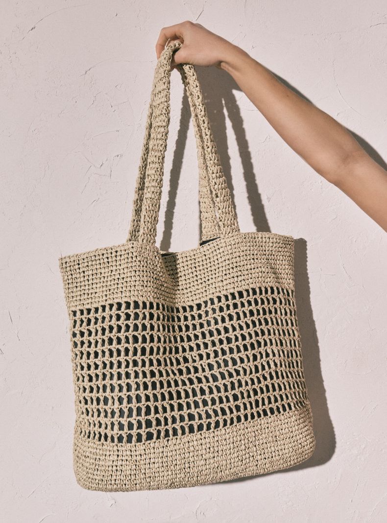 Bolso Tote Grande Rafia Natural