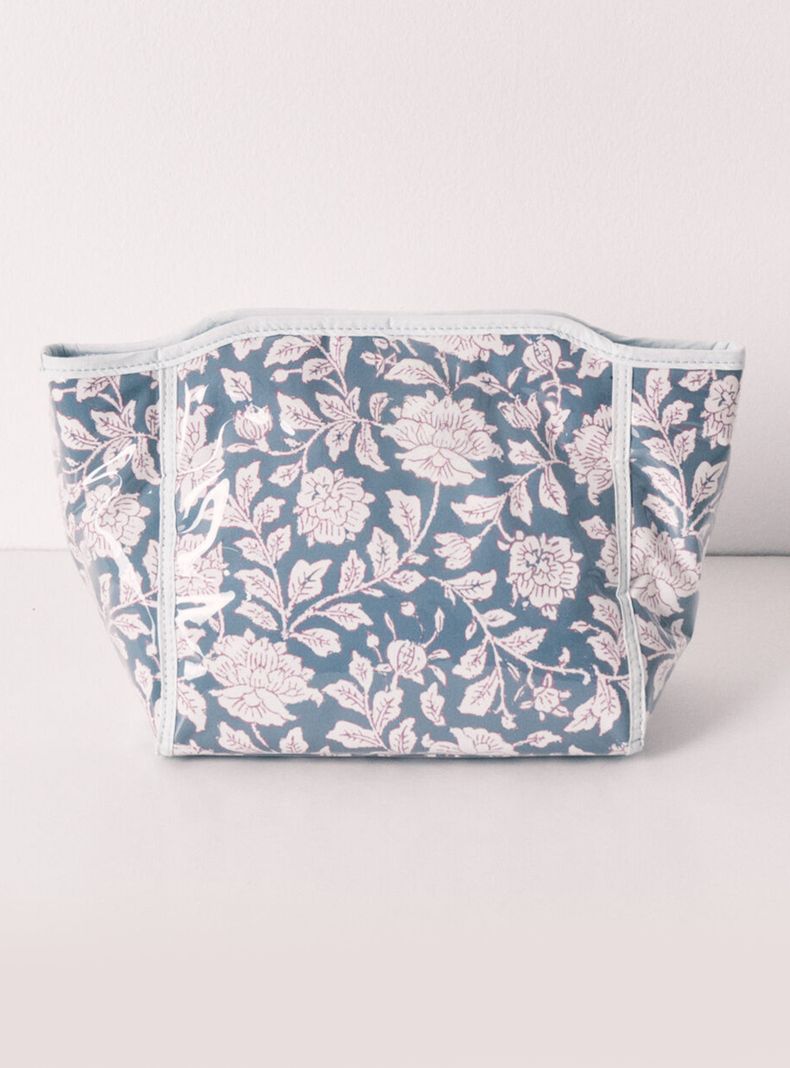 Neceser Mediano Estampado Floral Azul