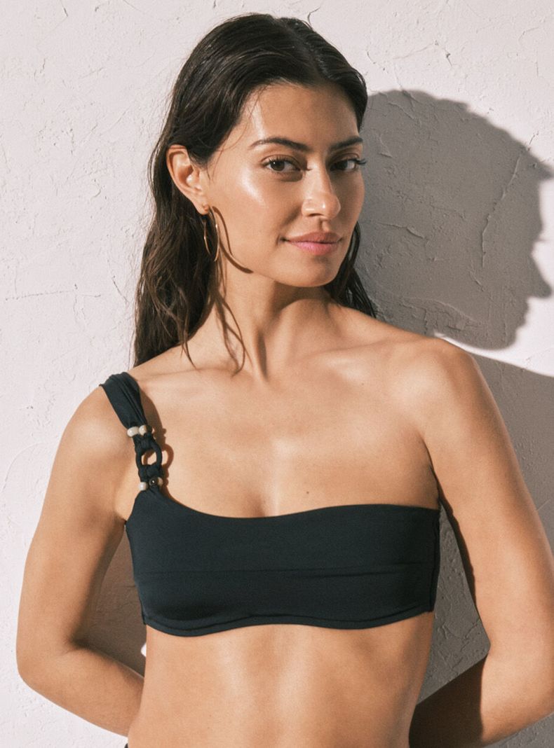Top Bikini Asimétrico Negro